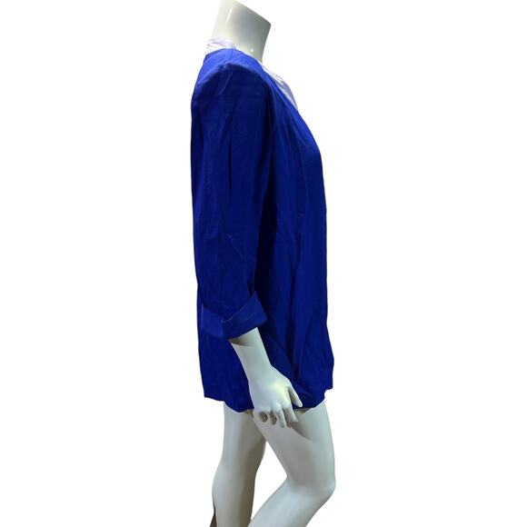 Perceptions by Irene B. Vintage 90s Oversized Blue Blazer Blouse - Size 8 - Picture 4 of 13